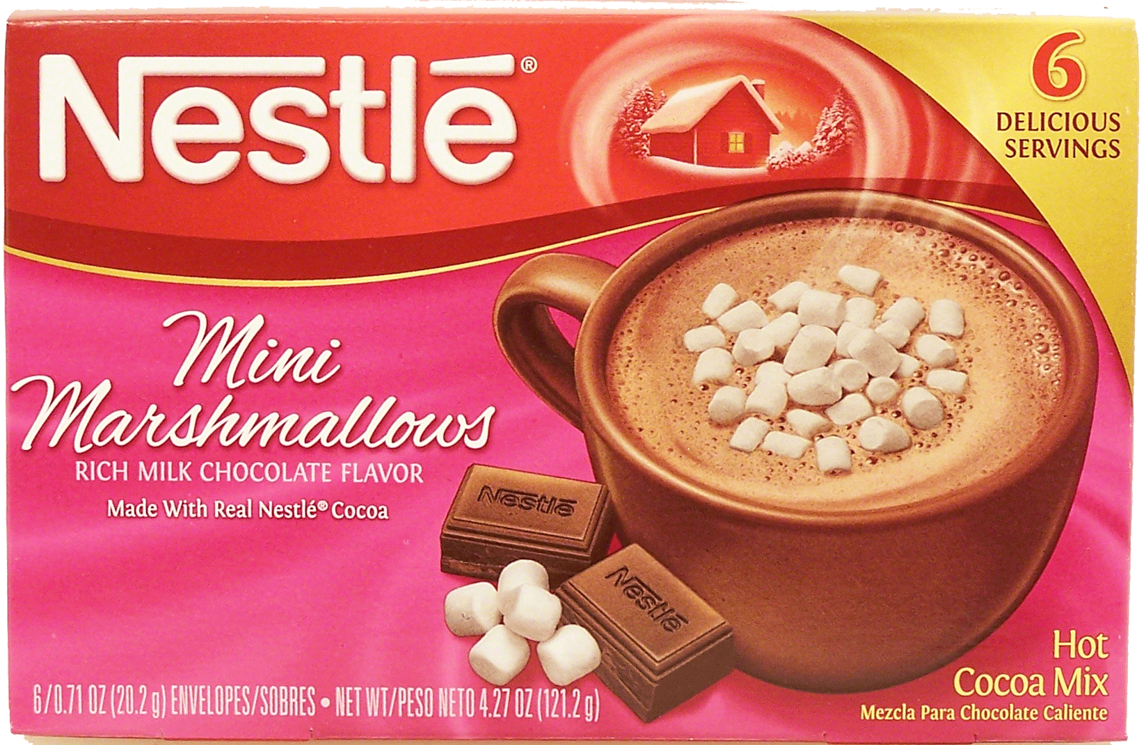 Nestle  mini marshmallows rich milk chocolate flavor hot cocoa mix, 6 .71-oz. envelopes Full-Size Picture
